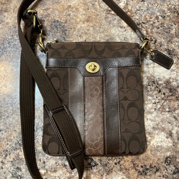 Coach Handbags - Coach Signature Monogram Swingpack